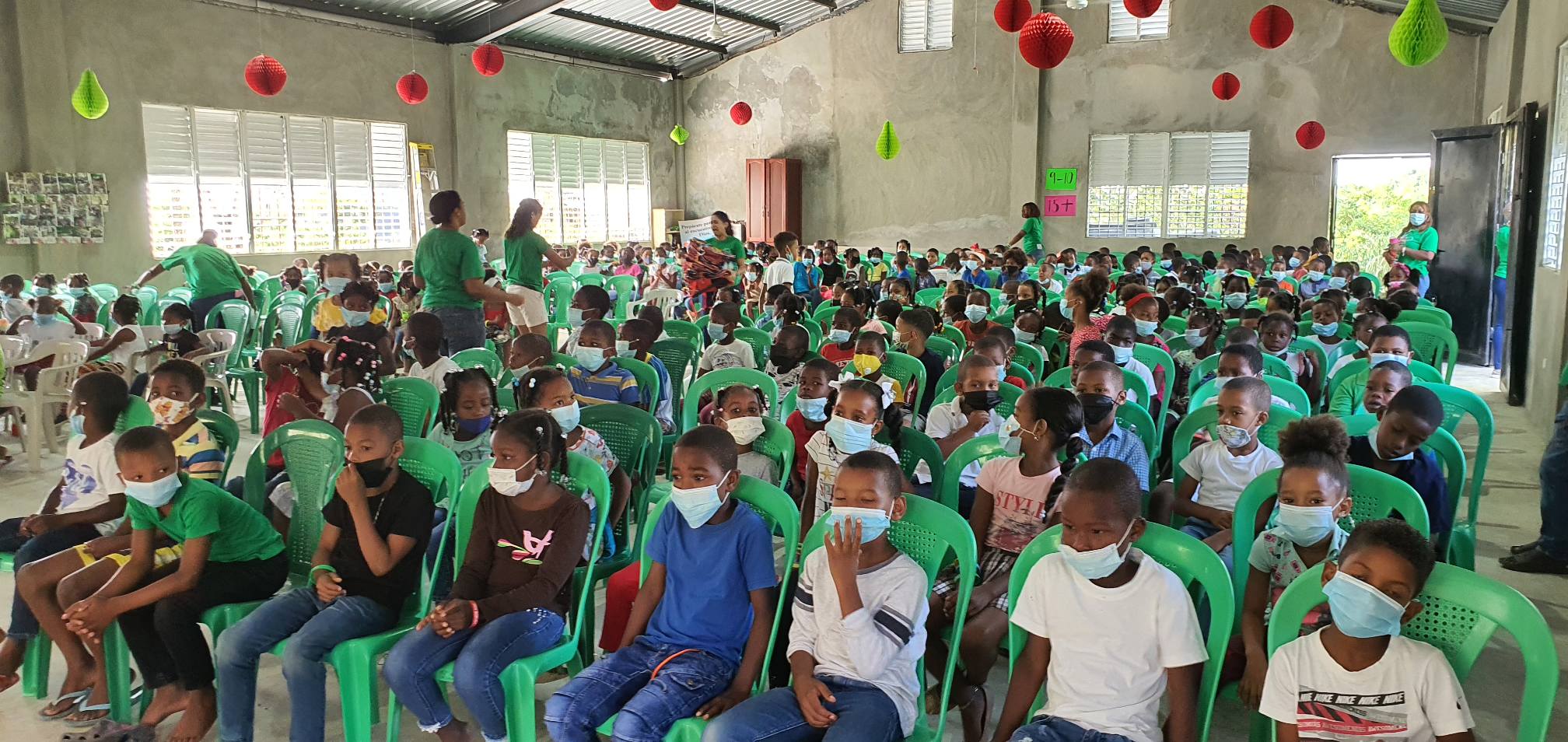 Niños con mascarillas